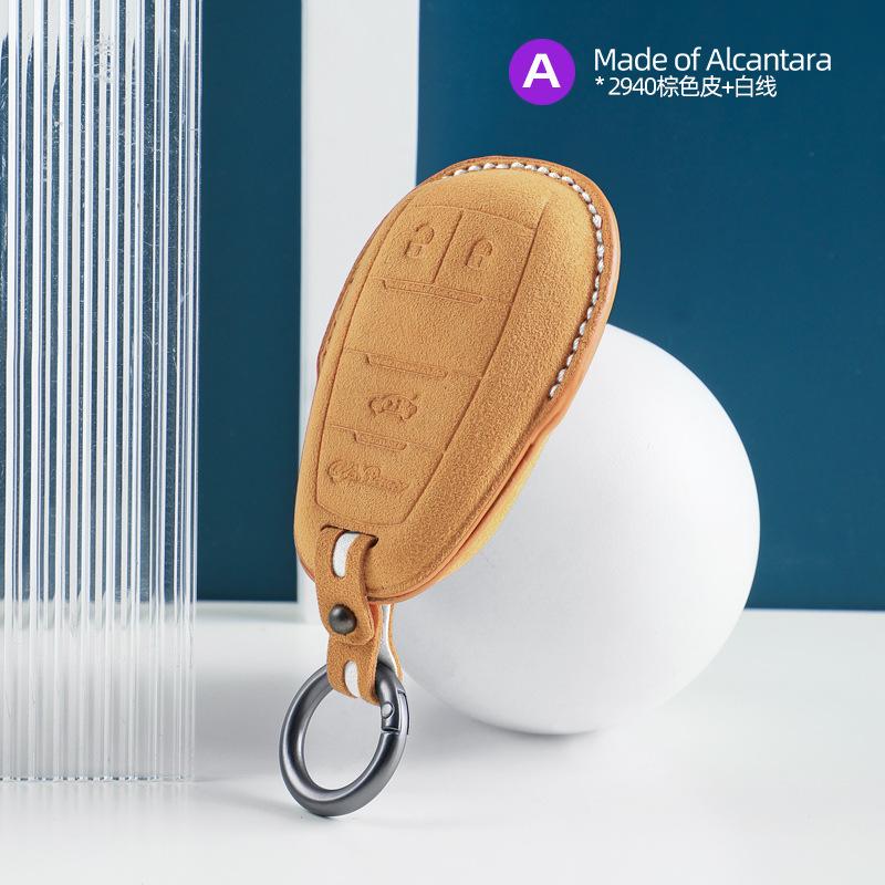 Alcantara Suede Car Key Case Cover Shell For Alfa Romeo Giulia Stelvio Mito Giulietta Brera 4C 159 Gta 147 156 Mito 166 Gt Jtd