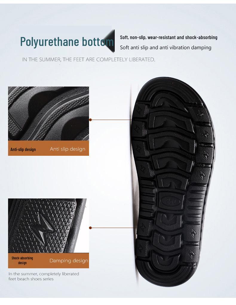 Męskie sandały plażowe z prawdziwej skóry na podeszwie Oxford