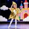Kegelvormige Ster Kostuumset Zilver/Goud Kerststal voor Kinderen Kerstscène Festival Vorm Cosplay Outfits Zondagsschool Kerkbenodigdheid Glanzend