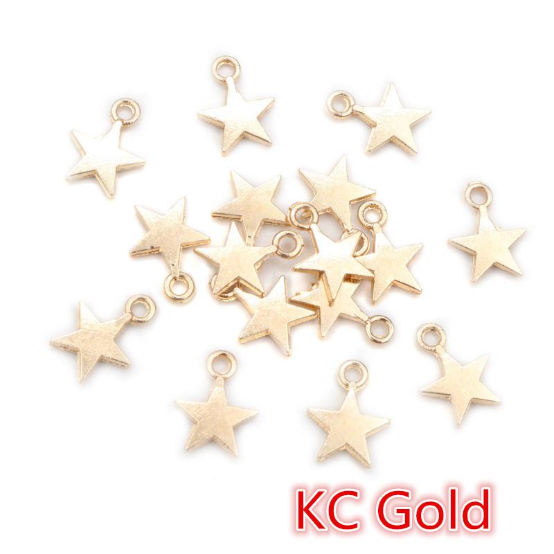 100 Stück Charms Stern 11x8mm Handgefertigt Bastelanhänger Herstellung passend, Vintage Tibetische Bronze Silber Farbe, DIY Für Armband Halskette
