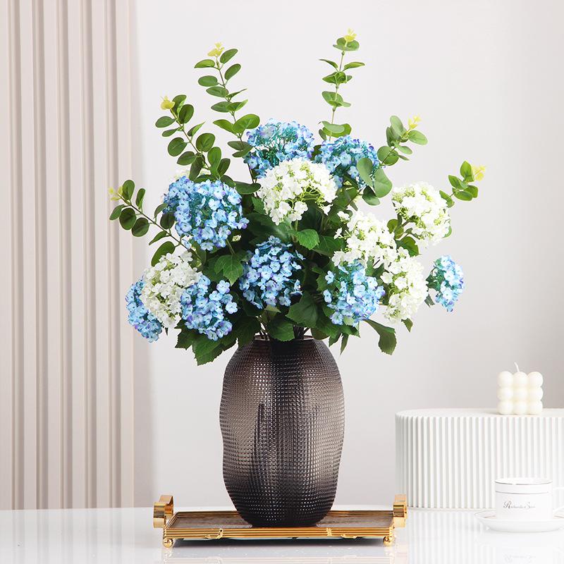 Künstlicher Hortensienstrauß zur Dekoration für Wohnzimmer, Esstisch oder TV-Schrank