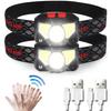 8 Modes Handfress Motion Sensor Powerful LED Headlight Headlamp Head Lamp COB Flashlight Torch Head Light For Camping, Fishing
