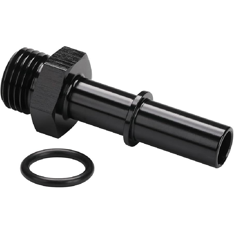 8AN -8 ORB Male to 3/8" SAE Quick Disconnect Connect Male Push On EFI Fuel Fitting Adapter Straight Aluminum Black