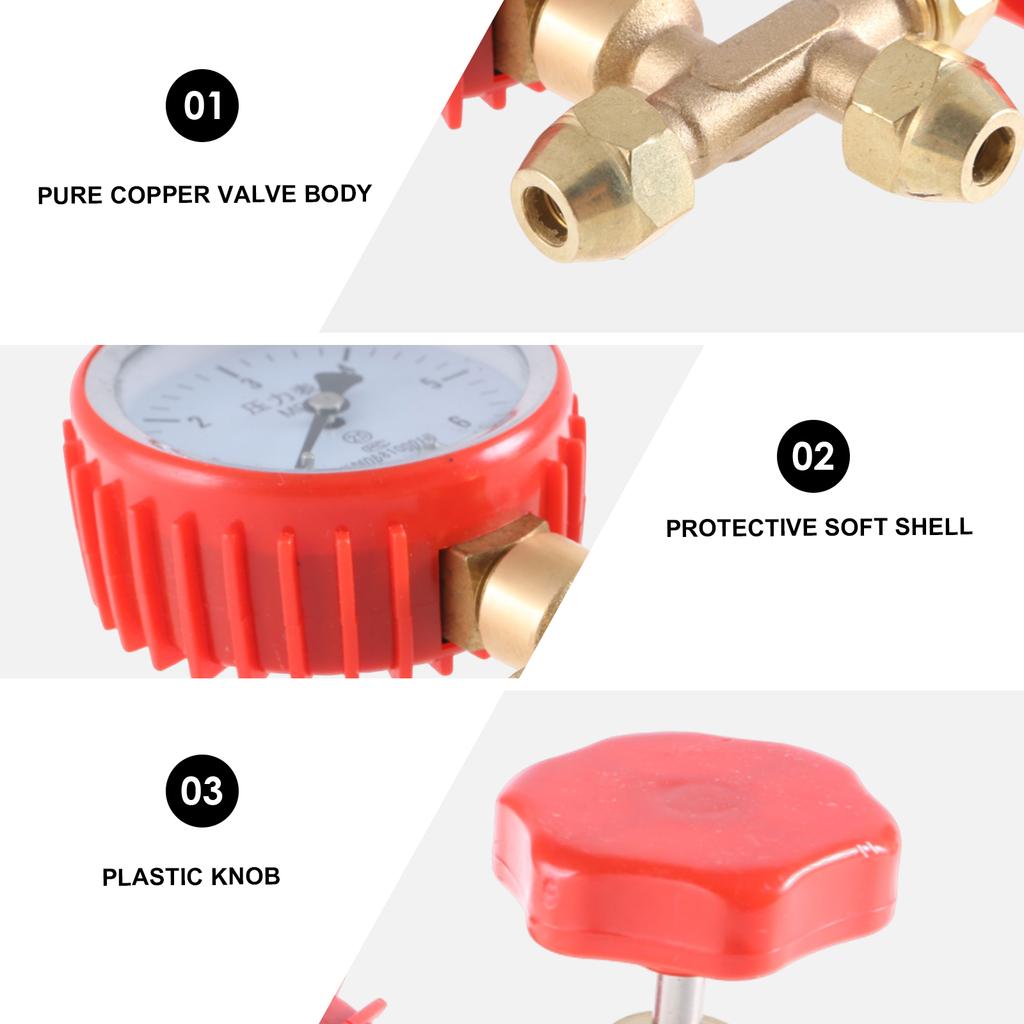 Air Conditioning Pressure Test Gauge HVAC Service Manifold Gauge Precision Air Conditioner Maintenance Pressure Gauge