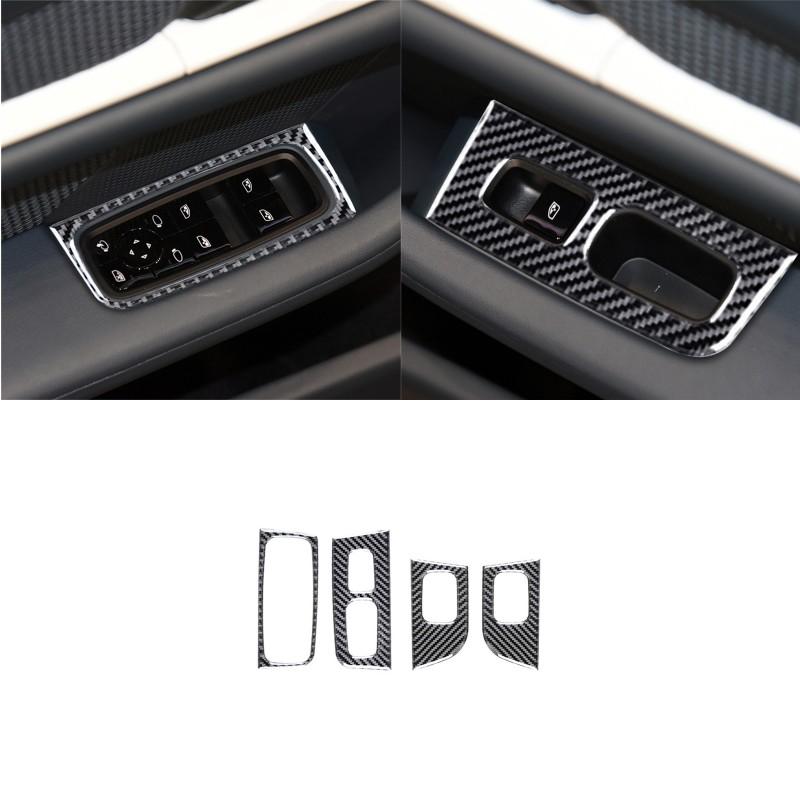 Black Car Interior Decoration Protection Carbon Fiber Sticker For Porsche Taycan 2019-2025 Auto Styling Accessories