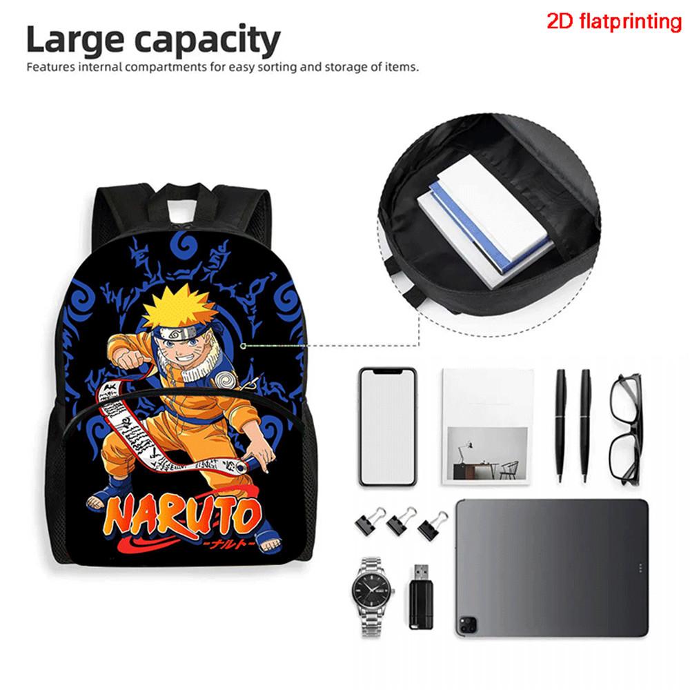 2Pcs Set NARUTO Kids Mochila Backpack With Front Pocket&Pencil Bag,Lightweight Durable,School Daily Use,For Boys Girls Age 6-12.