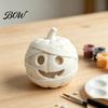 Hand Painted Ghost Ornament 3D Printed Halloween Mummy Figurine, Blank DIY Paintable Bandage Pumpkin Statue, White PLA Model for Art Mini Desktop
