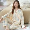 Pajamas Women's Spring and Autumn 100% Pure Cotton Long-sleeved Thin 1011 New Spring and Summer High-end Loungewear Set