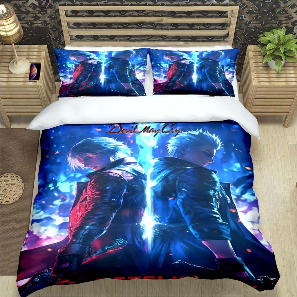 Comforter Fashion D-Devil May Cry Game Print Bedding Sets Exquisite Bed Supplies Set Bed Comforter Set Bedding Set Luxury Gift