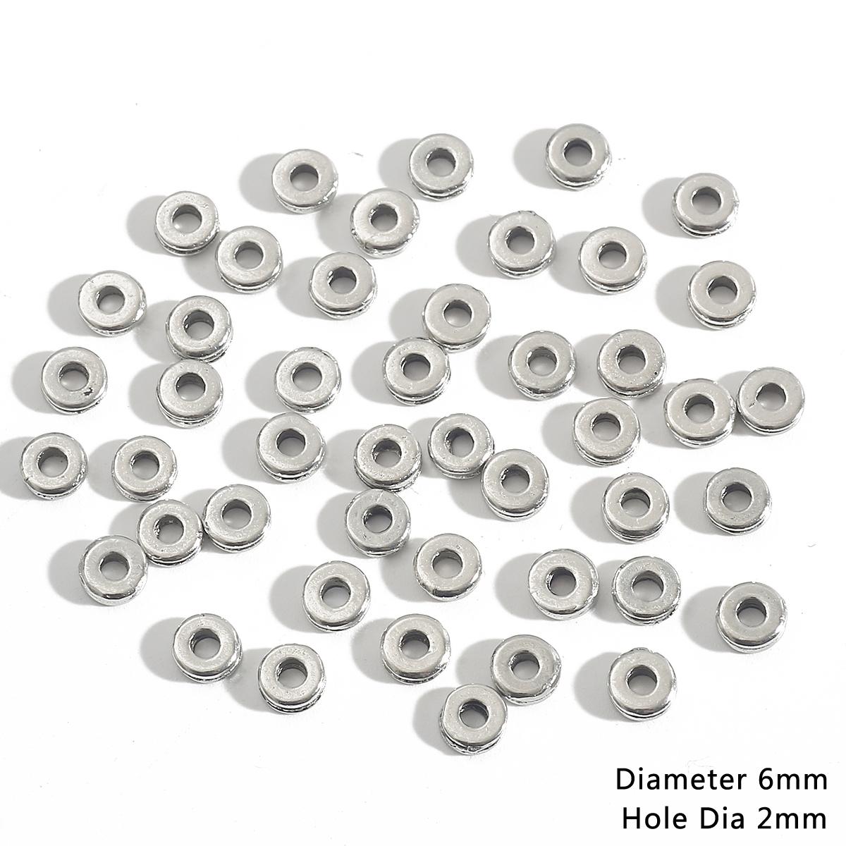 

30-200 шт. металлические бусины тибетские серебряные бусины-разделители для изготовления ювелирных изделий Европейский браслет DIY ремесленные фурнитура рождественские подвески 02 6mm 50pcs серебряный