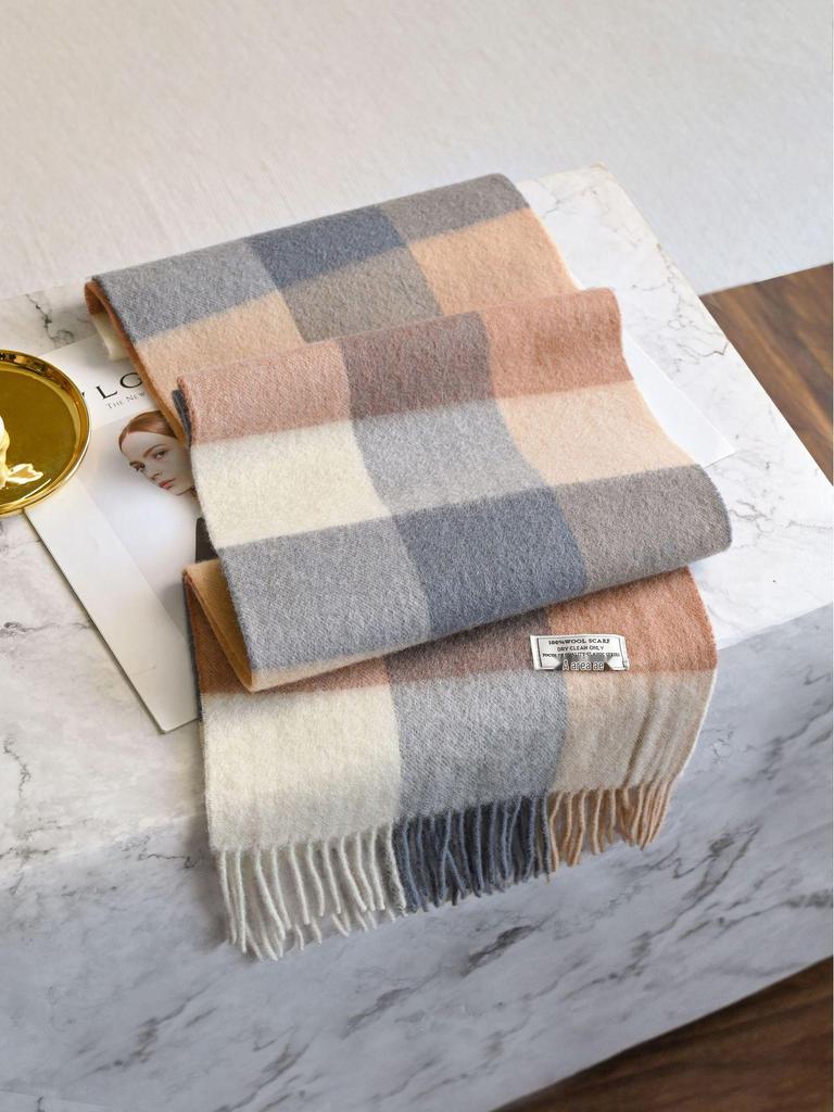 2025 Unisex 100% Wool Scarf: Versatile and Warm for Autumn & Winter