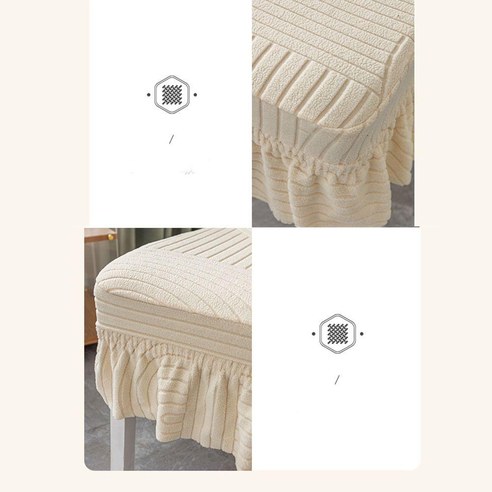 Elastic Jacquard Backrest Cover W/ Skirt Seat Stool Cover Twill Dining Chair Cover Hotel