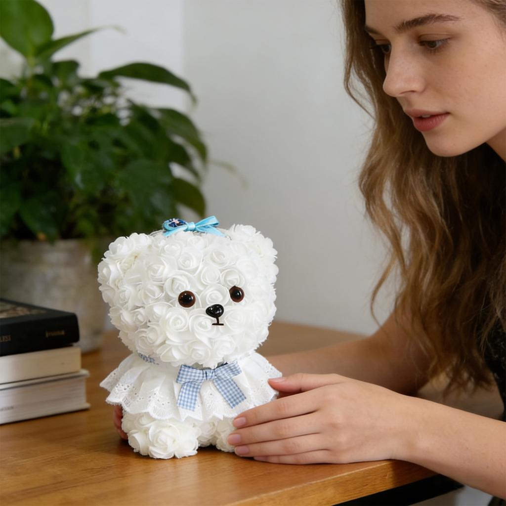 Artificial Flower Puppy Doll, Cute Artificial Rose Ornament, The Ideal Gift For Women, Girlfriends, And Wives In Valentine's Day Or Birthdays.