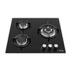 Table de cuisson gaz - ISEASY - MGBG-603 - 3 zones - Verre trempé - Noir