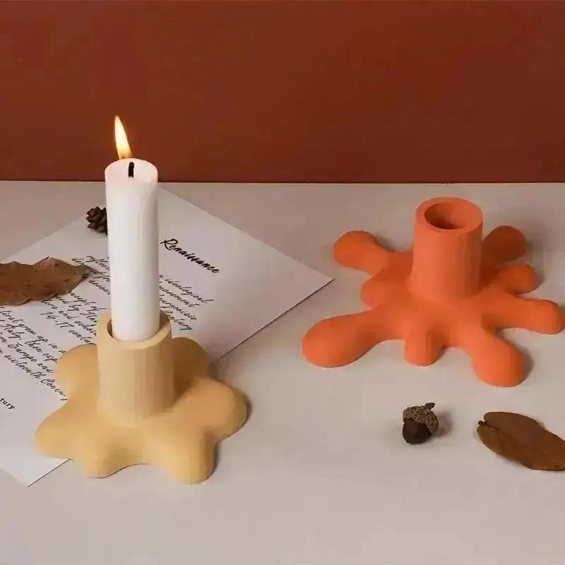 Long Candlestick Silicone Mold Aromatherapy Candlestick Plaster Mold Dripping Candlestick Epoxy Resin DIY Mold