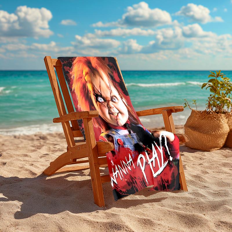 1pc Chucky3 Beach Towel, Comfortable and Thick, and Swimming/Bath/Picnic/Camping Towel, Suitable for Seaside Beaches