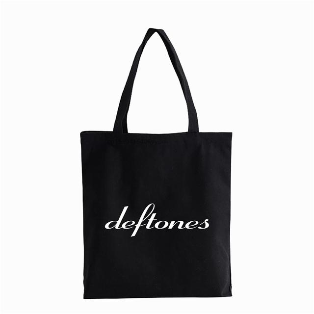 

Сумка-шоппер с логотипом Deftones, мужская сумка на плечо, эко-сумка, модная холщовая сумка с принтом Deftones Bolsas 31*36cm