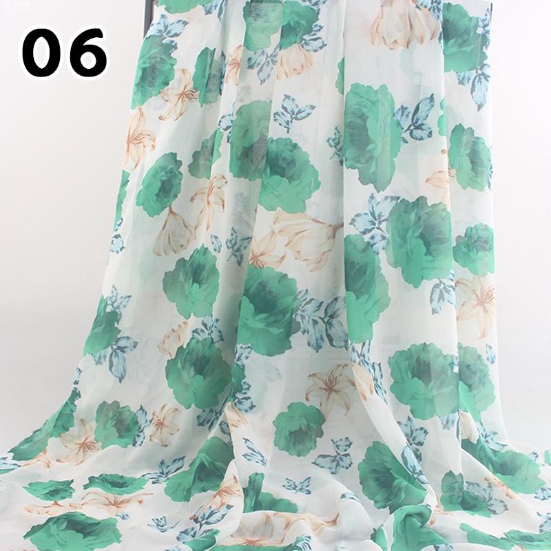1M 75D Retro Flower Chiffon Fabric Breathable Thin And Light Draped Fairy Designer Fabric For Diy Sewing Summer Dress Shirts