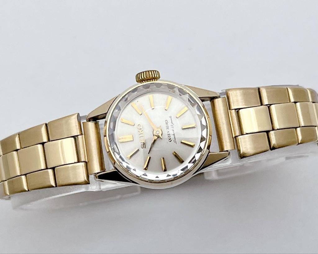 [USED] SEIKO Queen Seiko Hand-wound Crown Medallion Cut Glass Gold