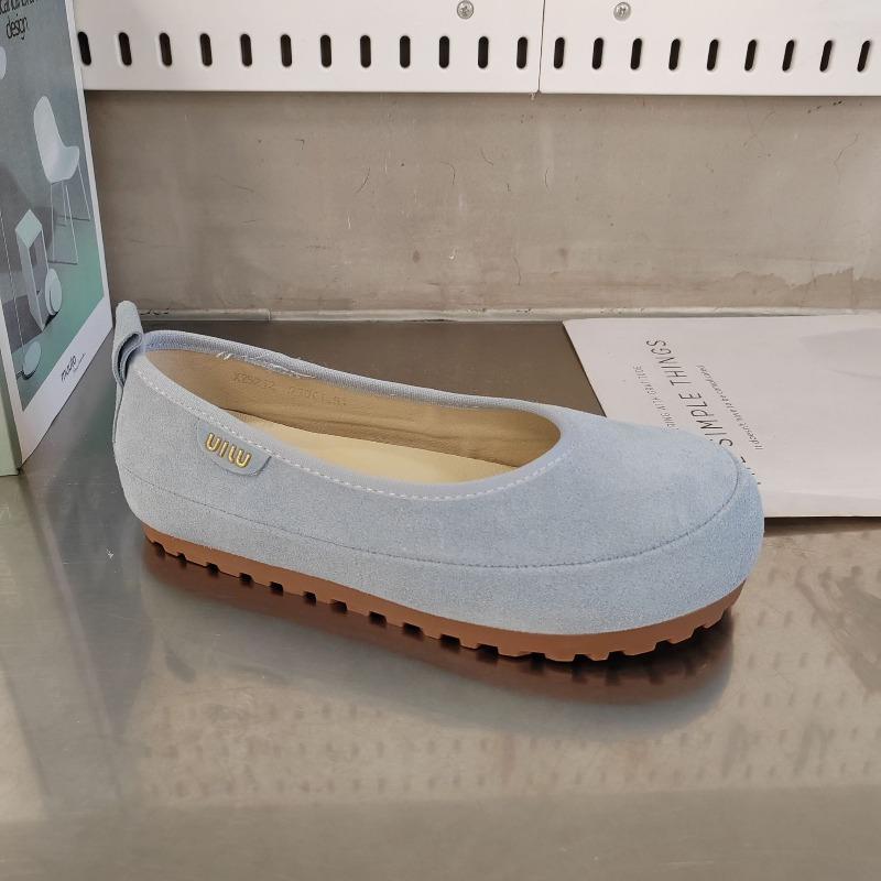 

Leather shallow mouth shoes women s flat single shoes spring new lazy shoes retro and lightweight 35