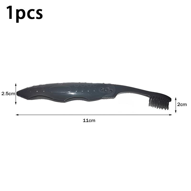 

1/3/5Pcs Portable Black Full-head Manual Folding Travel Toothbrush Medium Bristles Microfiber Unscented Easy To Clean A