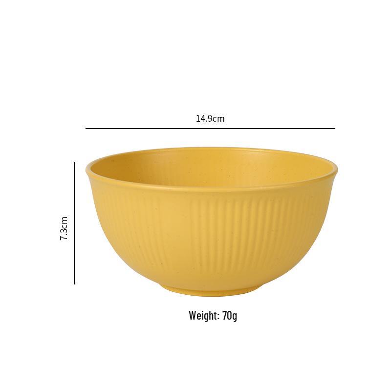 Set di Piatti in Paglia di Grano: Piatti, Ciotole, Tazze e Posate Spessi per Uso Domestico o Insalatiere Artigianali