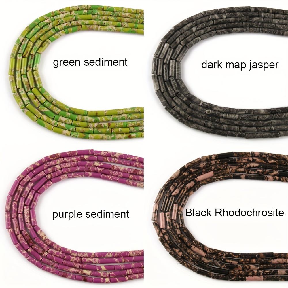 1pcs Natural Stone Tube Bead Sediment Jaspers Loose Cylinder Beads for Jewelry Making DIY Chakra Bracelet Accessories 15" 13x4mm