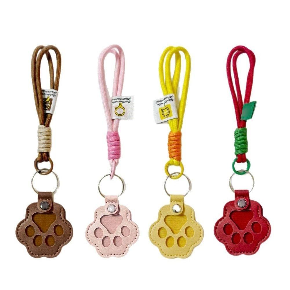 Fashion Leather Pet Hair Keychain Paw Shape Decoration Cat Fur Storage Pendant Refillable Charm Cat Paw Key Chains Bag Accessory