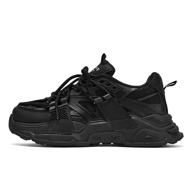 

Mesh Breathable Grey Skateboarding Shoes Thick Bottom Comfort Height Increasing Shoes Men Casual Running Shoes Hombre Tenis 39 чорний