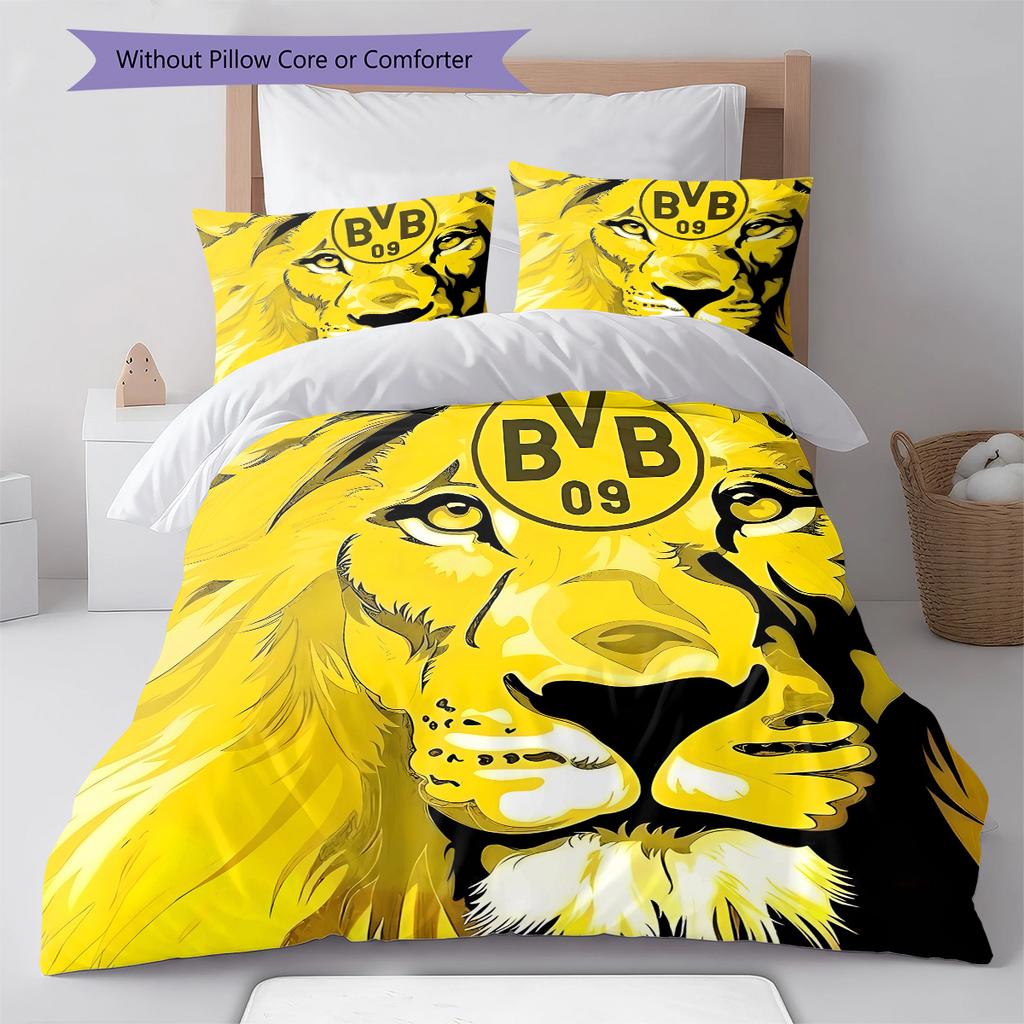 BVB Pattern Bedding,Quilt Set Quilt Cover Pillowcase Home Birthday Gift (1 * Duvet Cover + 2 * Pillowcase, Without Core)