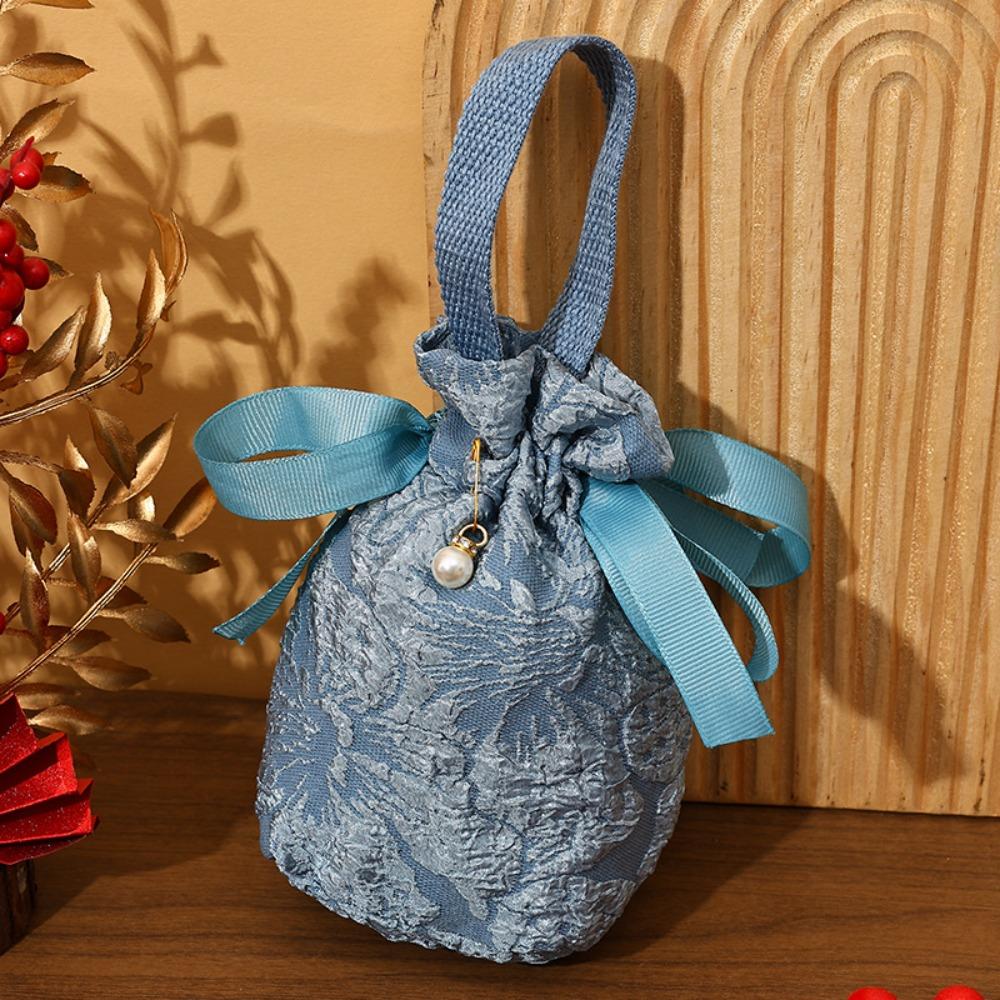 Cloth Wedding Candy Bag Embossed Flowers Engagement Gift Packing Bag  Engagement/Wedding