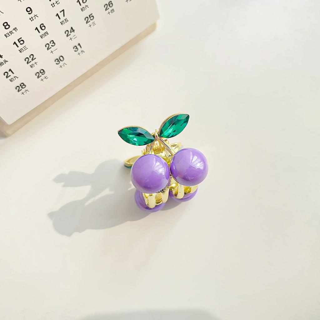 Jemné křišťálové třešňové mini malé vlasové drápy kovové kamínkové sponky do vlasů pro ženy, sponky do vlasů s krabím klipem, vlasové doplňky