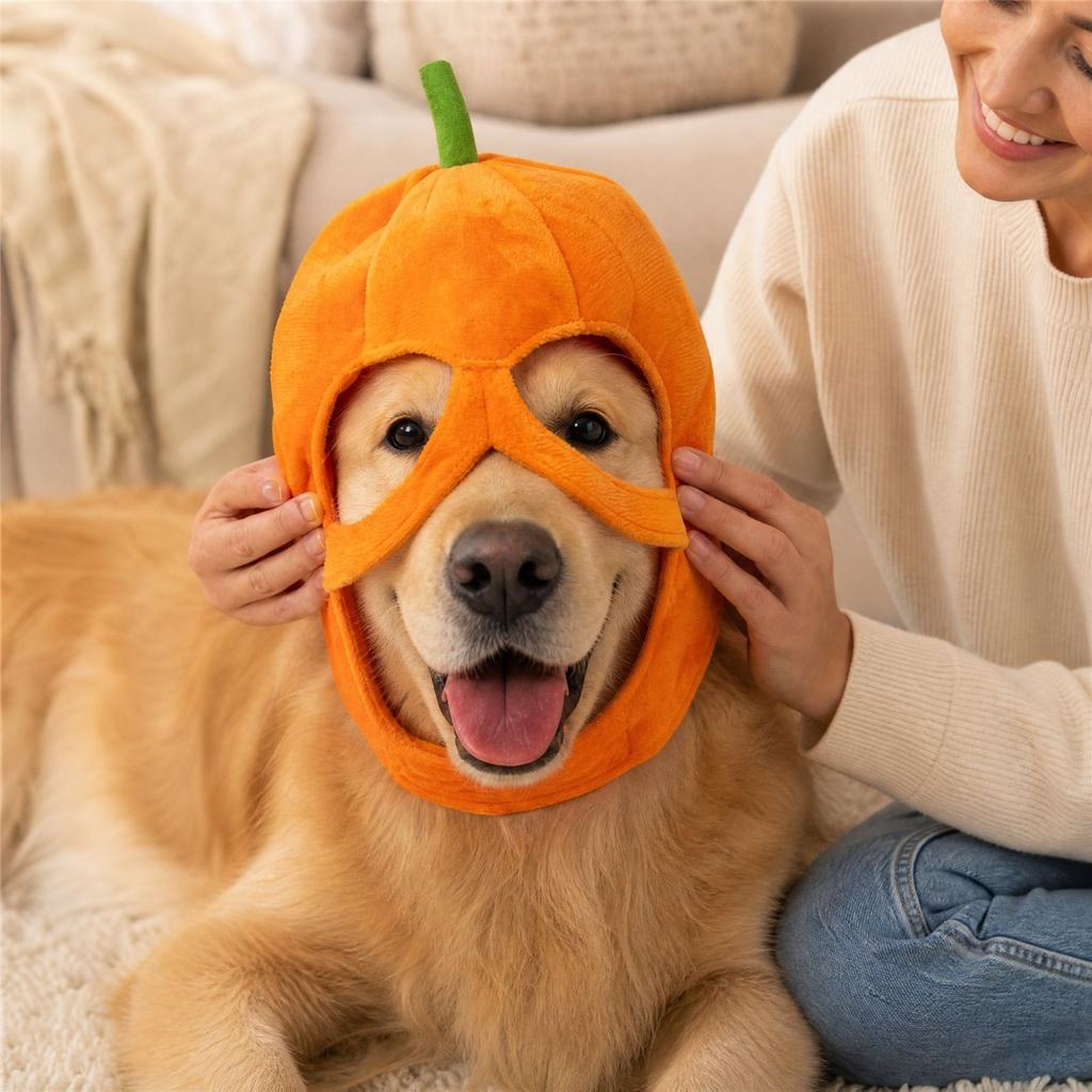 Halloween Pumpkin Hat for Dog Holiday Costume Accessory