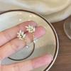 French Leaf Pearl Water Drop Zircon Earrings Women's Light Luxury Premium Versatile Earrings Small Temperament Exquisite Earrings