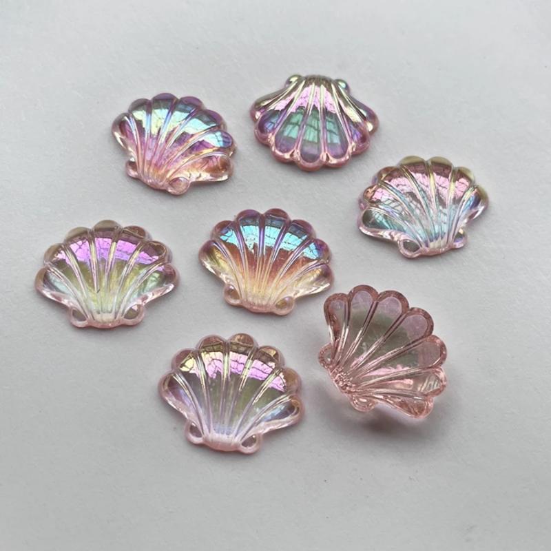 10 Pieces 27*22mm Beautiful AB Color Shell Crystal Rhinestone Flat Back Scrapbook Shell Crystal Rhinestone