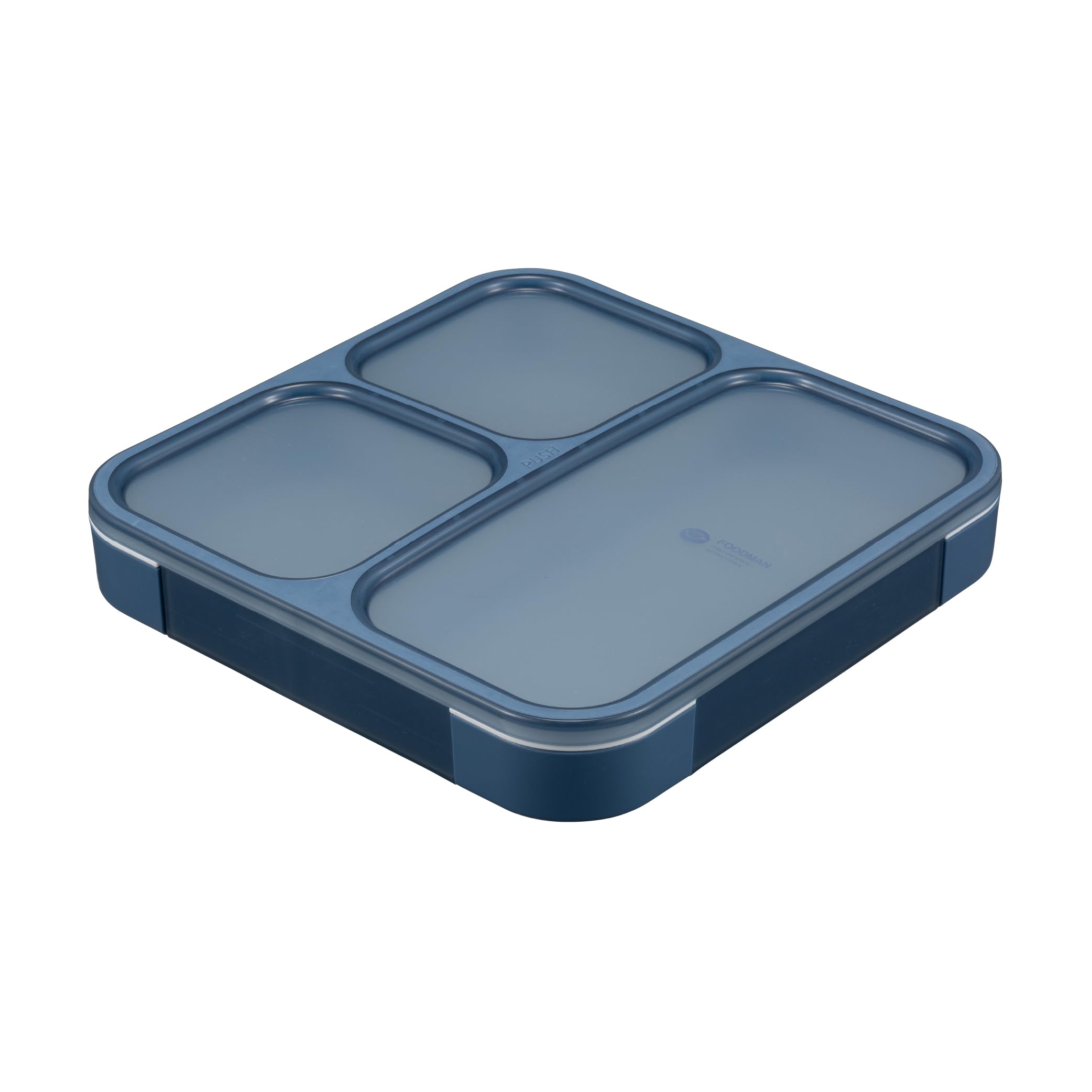 

CB JAPAN Foodman Bento 800ml Ash Double Secured with DSK Box, Slim, Portable, Stand-Up, [Antibacterial] Navy, Leak-Resistant Sealing, 4-Point Locking,