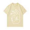 Men's 100% Cotton Casual O-Neck Short Sleeve T-Shirt, Hand Gesture OK Pattern Printed Breathable Lightweight Summer Regular Fit Daily Wear Basic Tee T