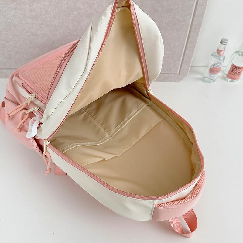 Schoolbag Japanese ins cute cat backpack pain bag transparent large-capacity schoolbag versatile casual shoulder bag