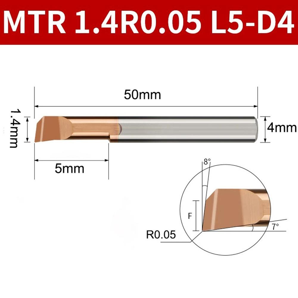 

Mini Small Hole Boring Threading Coated CNC Hole Cutter New Slot Cutter MTR 1.4 R0.05 L5 -D4