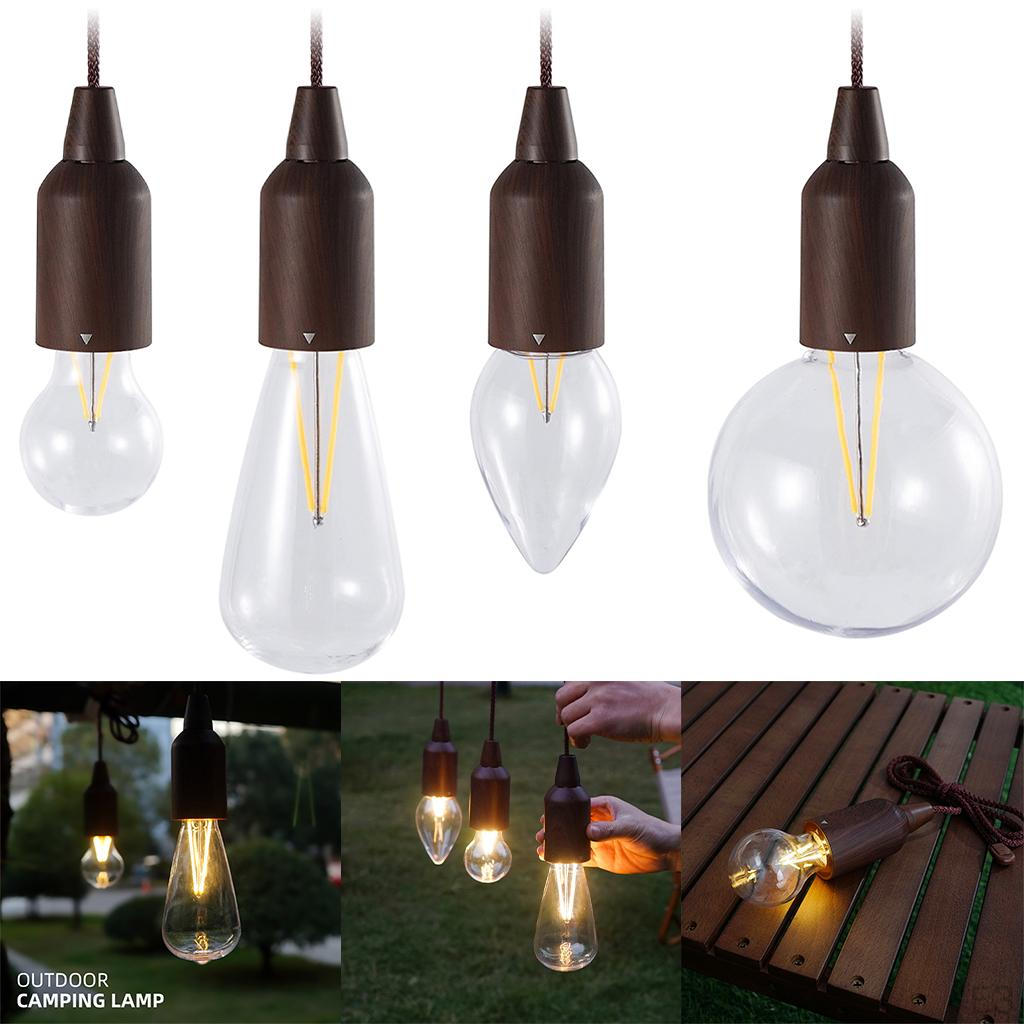 Pull Hanging Bulb Tent Camping Lamp Battery Operated