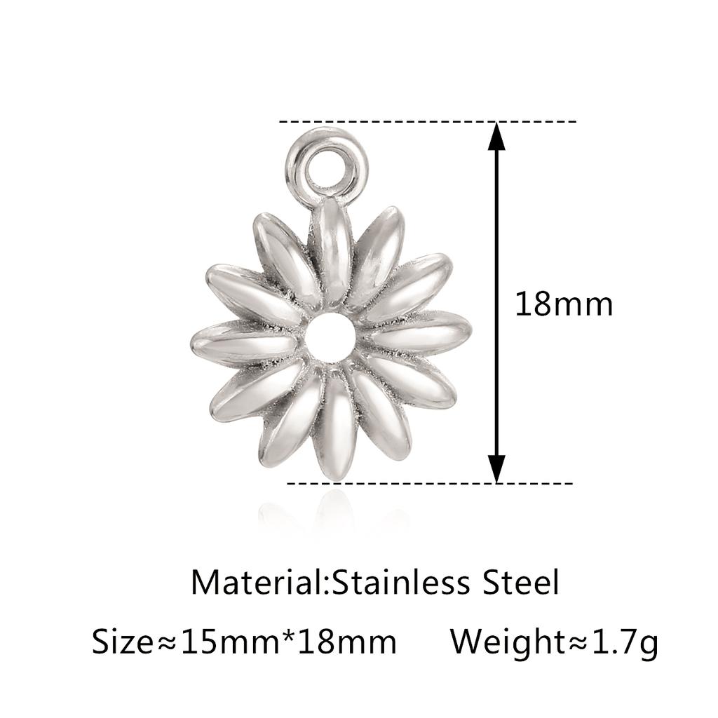 3Pcs Rose Flower/Daisy/Clover/Bee/Butterfly Charms Stainless Steel Pendant DIY Necklace Bracelet Earring Jewelry Making Finding