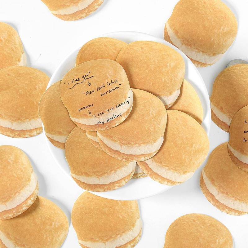 Gift Baking Shop SeriesNotes Simulated Baked Bread Fun Message N Times 4 Types Included Office School Supplies Kawaii Stationery