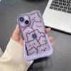 Ins Invisible Bracket Holder Phone Case For Iphone 14 13 12 11 Pro Max 14 Plus Cute Cartoon Line Bear Shockproof Cover