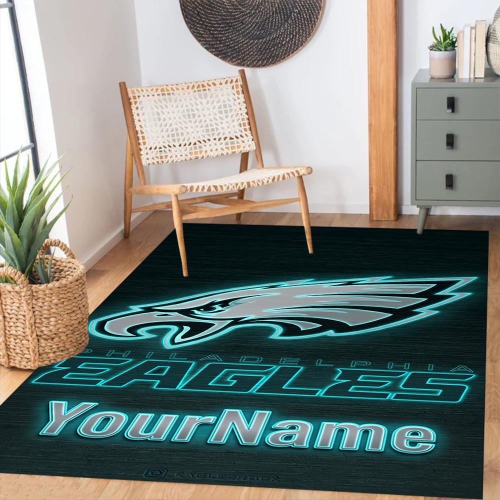 Philadelphia Eagles Customize Text Carpet Perfect For Outdoor Dormitory Dining Room Balcony Antislip Rug Anime Office Decor Best For Christmas