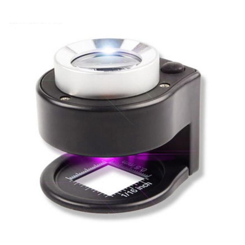 Shatterproof Magnifying Glass Foldable Read Magnifier with LED & UV Light Magnifying Lens for Book Reading Classroom 30X