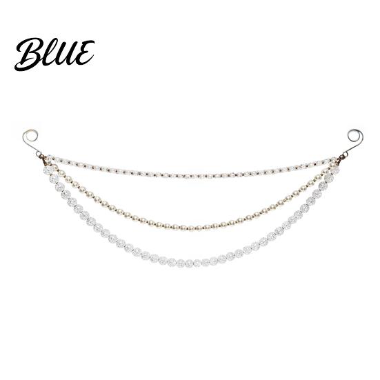 Classy Indoor Decorative Garlands Christmas Faux Pearl Garland, Multi-Strand Beaded Swag Hanging Banner, Chain Crystal Bead Strands for Holiday Mantel