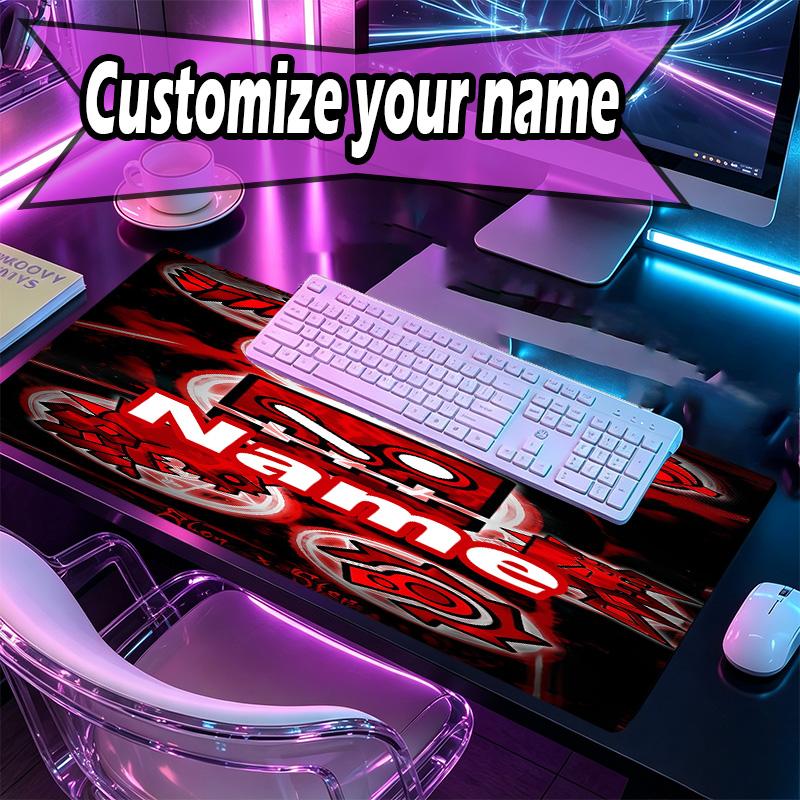 Custom Name Personalized Geometry Dash Pattern Mousepad, Laptop PC Desk Mat, Decorative Desk Mat for Home Keyboard Pad Gift