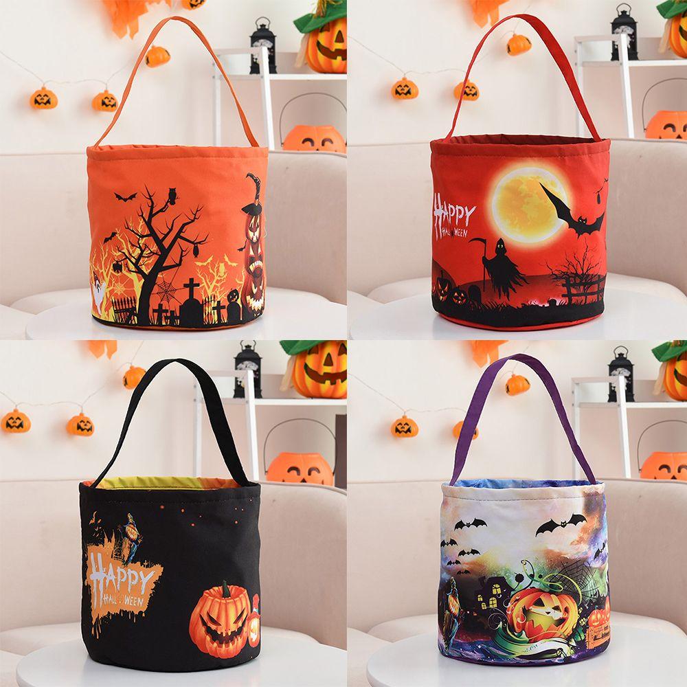 

Декоративная сумка-ведро Trick or Treat, подарочный пакет для конфет, светящаяся сумка-тыква, светодиодные фонари для украшения на Хэллоуин