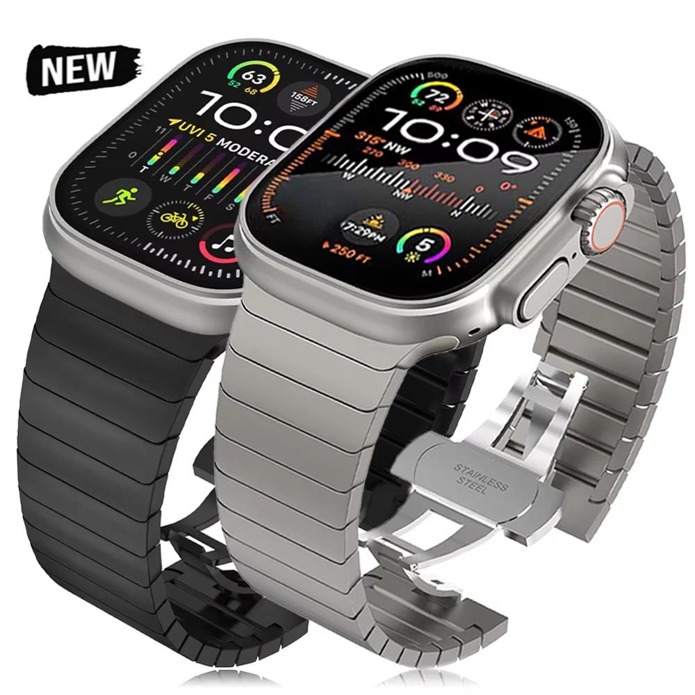 Metal Link Bracelet Strap for Apple Watch Band 45mm 49mm 44mm 41mm 42mm 46mm Stainless Steel Belt iWatch Ultra 11 10 9 8 7 Belt