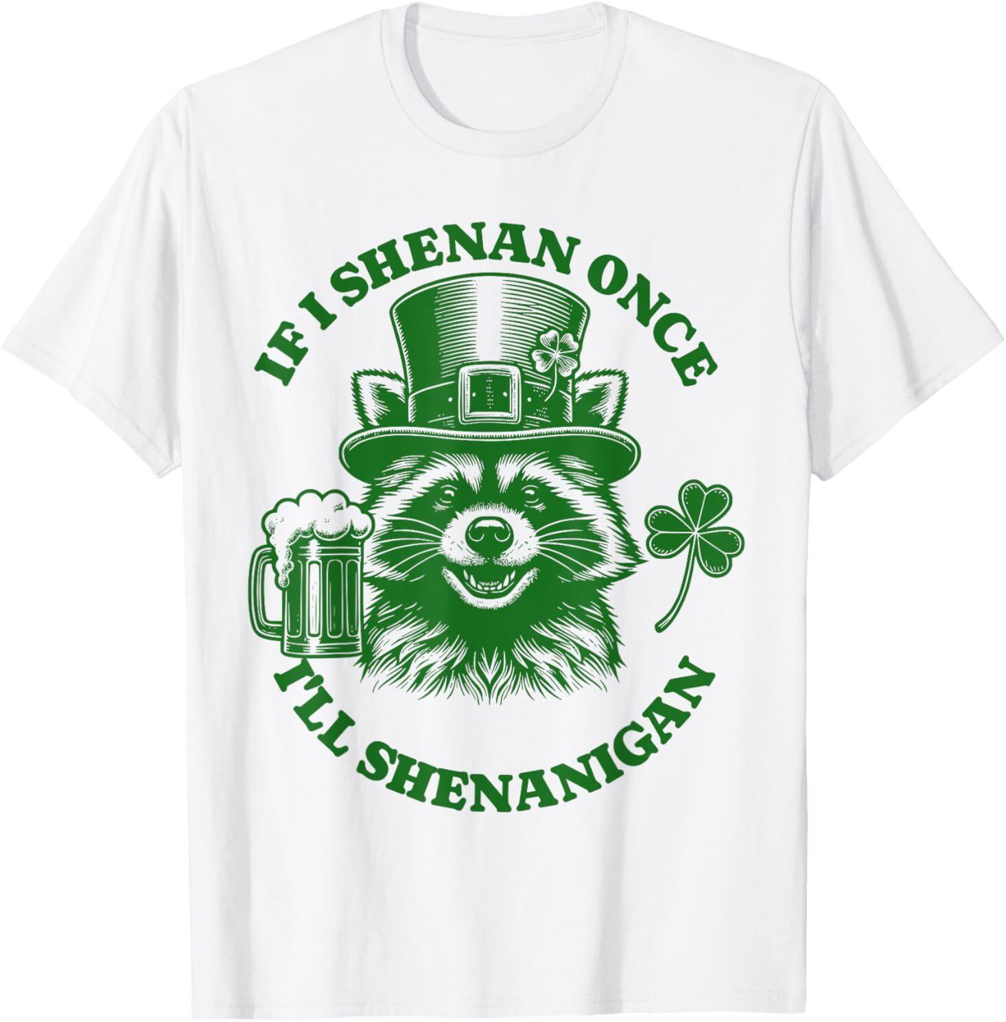Funny Raccoon Shenanigans for St Patrick s Day T-Shirt XXXXL